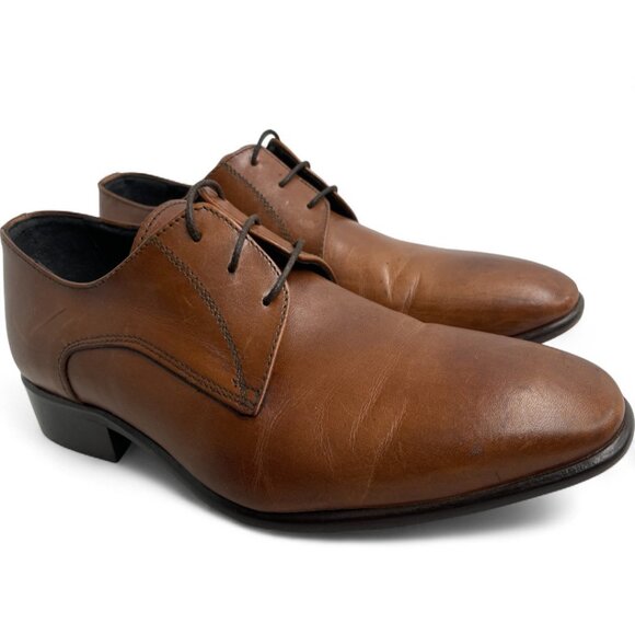Sarti Artisan Antica Sartoria Italy Brown Leather Dress Shoes Men's 7 US 40 EU - Picture 2 of 11